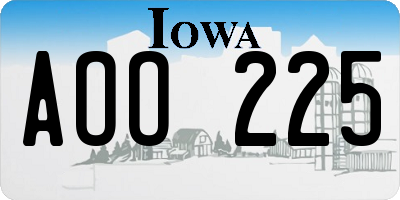IA license plate AOO225