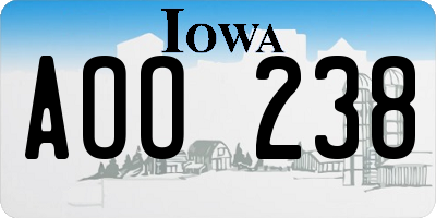 IA license plate AOO238