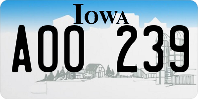 IA license plate AOO239