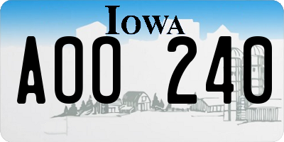 IA license plate AOO240