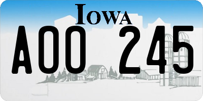 IA license plate AOO245