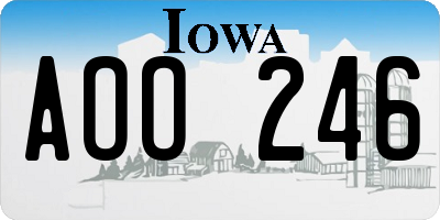 IA license plate AOO246