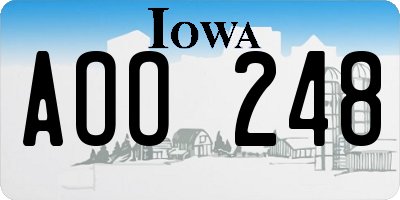 IA license plate AOO248