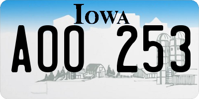 IA license plate AOO253