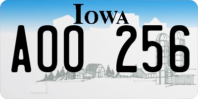 IA license plate AOO256