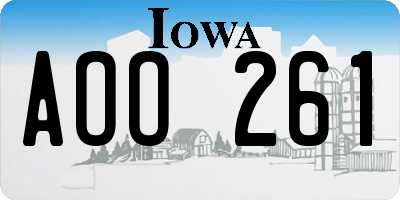 IA license plate AOO261