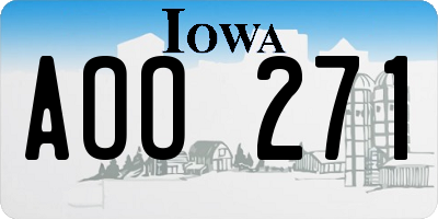 IA license plate AOO271