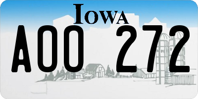 IA license plate AOO272