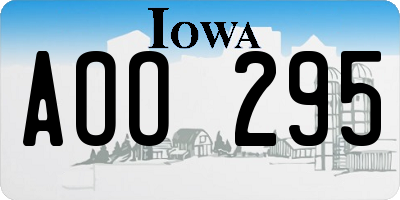 IA license plate AOO295