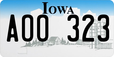 IA license plate AOO323