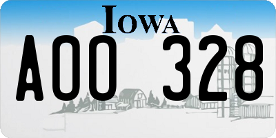 IA license plate AOO328