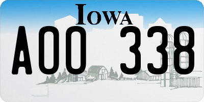 IA license plate AOO338