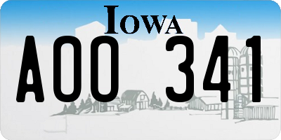 IA license plate AOO341