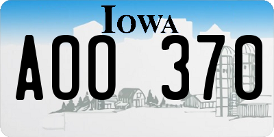 IA license plate AOO370