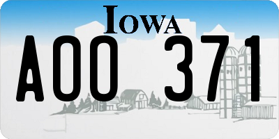 IA license plate AOO371