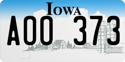 IA license plate AOO373