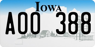 IA license plate AOO388