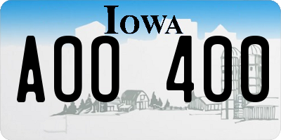 IA license plate AOO400