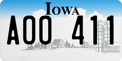 IA license plate AOO411