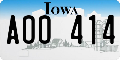 IA license plate AOO414