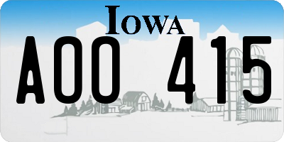 IA license plate AOO415