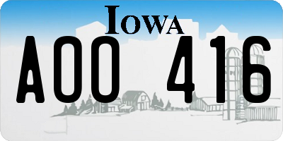 IA license plate AOO416