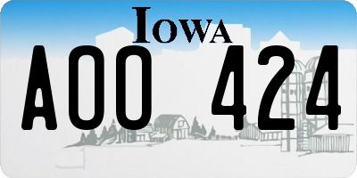 IA license plate AOO424