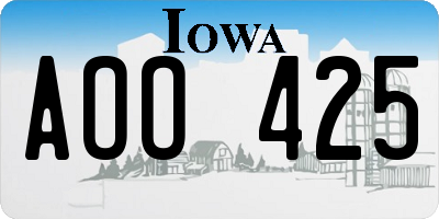 IA license plate AOO425