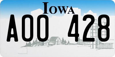IA license plate AOO428