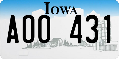 IA license plate AOO431