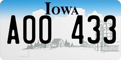 IA license plate AOO433