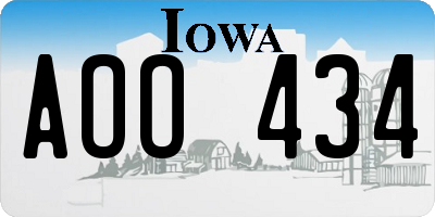 IA license plate AOO434