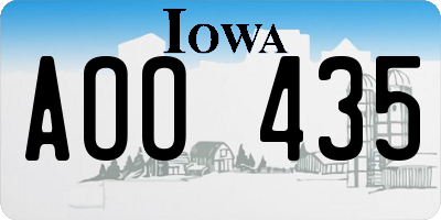 IA license plate AOO435
