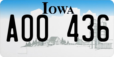 IA license plate AOO436