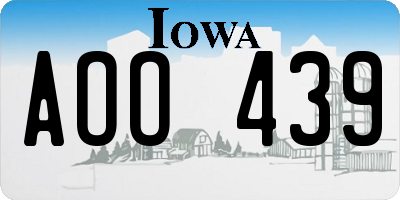 IA license plate AOO439
