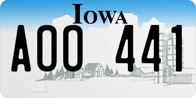 IA license plate AOO441