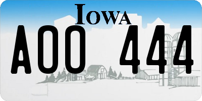 IA license plate AOO444