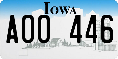 IA license plate AOO446