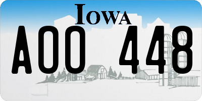 IA license plate AOO448