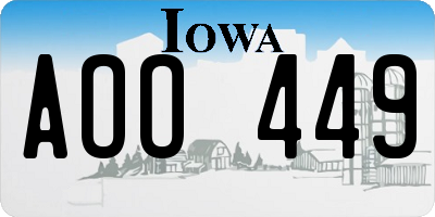 IA license plate AOO449