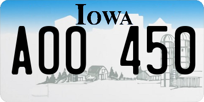 IA license plate AOO450
