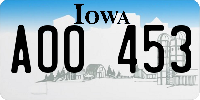 IA license plate AOO453