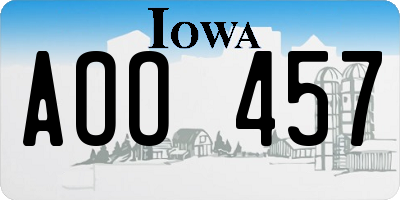 IA license plate AOO457