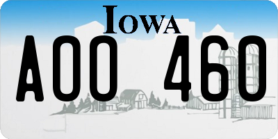 IA license plate AOO460