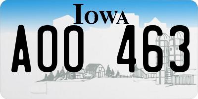 IA license plate AOO463