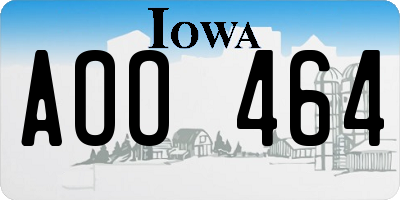 IA license plate AOO464