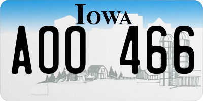 IA license plate AOO466