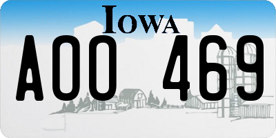 IA license plate AOO469