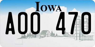 IA license plate AOO470