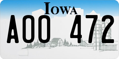 IA license plate AOO472